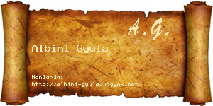 Albini Gyula névjegykártya